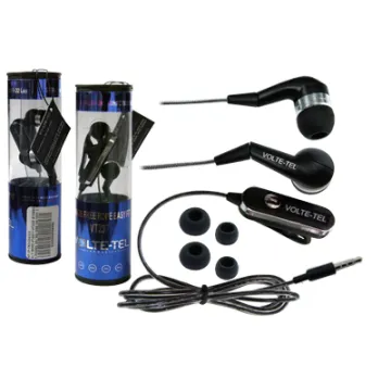 HANDS FREE SAMSUNG I9000 ROPE VOLTE-TEL VT607+VT237 STEREO ON/OFF 2pcs BLACK