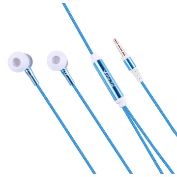 HANDS FREE UNIVERSAL 3.5mm 1.2m BRAIDED VT780 STEREO ON/OFF BLUE VOLTE-TEL