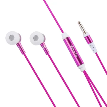 HANDS FREE UNIVERSAL 3.5mm 1.2m BRAIDED VT780 STEREO ON/OFF PINK VOLTE-TEL
