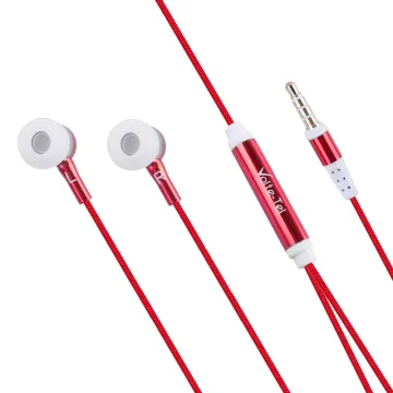 HANDS FREE UNIVERSAL 3.5mm 1.2m BRAIDED VT780 STEREO ON/OFF RED VOLTE-TEL