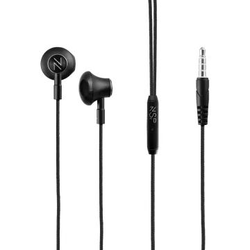 NSP HANDS FREE STEREO UNIVERSAL 3.5mm 1.2m ULTRA BASS HN30 WITH REMOTE AND MIC BLACK