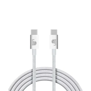 LIME USB-C TO USB-C 6A ΦΟΡΤΙΣΗΣ-DATA DURABLE BRAIDED 1m LBCC02 120W WHITE