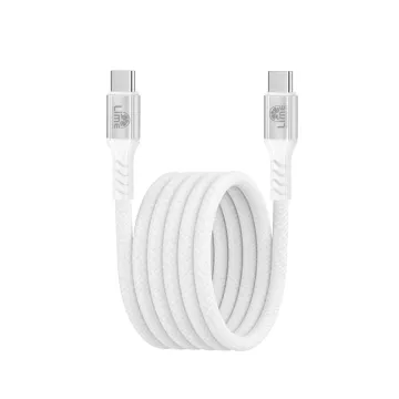 LIME USB-C TO USB-C 6A ΦΟΡΤΙΣΗΣ-DATA DURABLE MAGNETIC BRAIDED 1.2m LBMCC03 120W WHITE