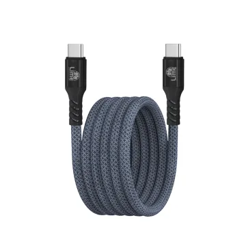 LIME USB-C TO USB-C 6A ΦΟΡΤΙΣΗΣ-DATA DURABLE MAGNETIC BRAIDED 1.2m LBMCC04 120W GREY