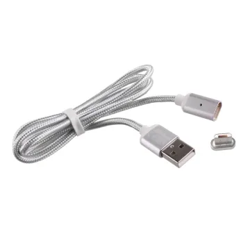 VOLTE-TEL MICRO USB ΦΟΡΤΙΣΗΣ-DATA MAGNETIC BRAIDED VCD08 2.4A 1m SILVER