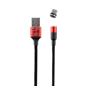 NSP USB-C ΦΟΡΤΙΣΗΣ-DATA MAGNETIC BRAIDED NSC02 4.0A QC 3.0 1.2m RED
