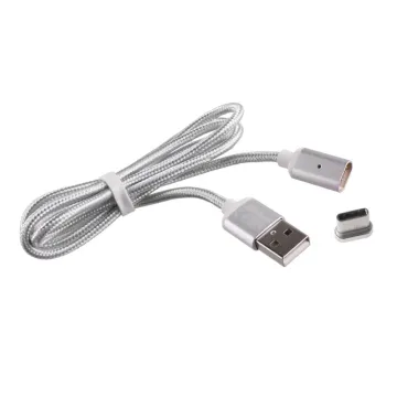 VOLTE-TEL USB-C ΦΟΡΤΙΣΗΣ-DATA MAGNETIC BRAIDED VCD07 2.1A 1m SILVER