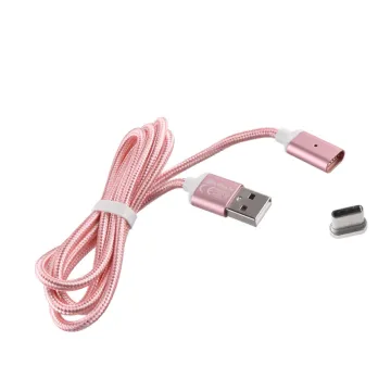 VOLTE-TEL USB-C ΦΟΡΤΙΣΗΣ-DATA MAGNETIC BRAIDED VCD08 2.4A 1m ROSE-GOLD