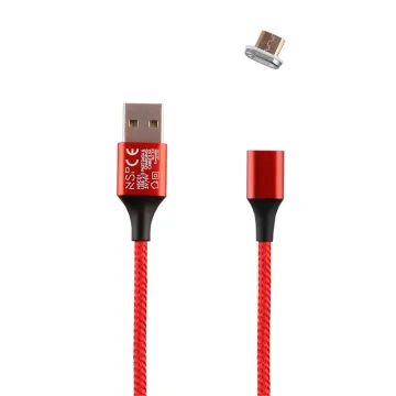 NSP MICRO USB ΦΟΡΤΙΣΗΣ-DATA MAGNETIC BRAIDED NSC01 3.5A QC 2.0 1m RED