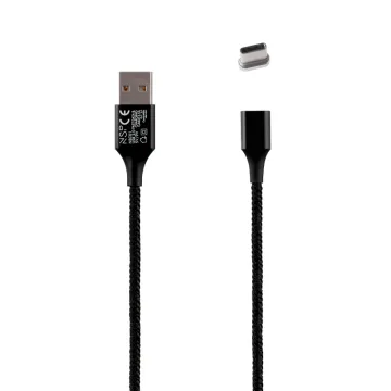 NSP USB-C ΦΟΡΤΙΣΗΣ-DATA MAGNETIC BRAIDED NSC01 3.5A QC 2.0 1m BLACK