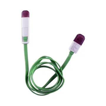 VOLTE-TEL USB 2in1 FLAT 2.1A ΦΟΡΤ-DATA 1m MICRO USB+LIGHTNING GREEN