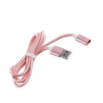 VOLTE-TEL USB ΦΟΡΤΙΣΗΣ-DATA MAGNETIC BRAIDED VCD07 2.1A 1m ROSE-GOLD