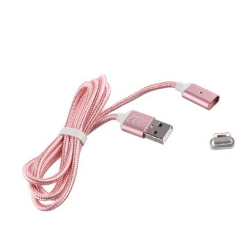 VOLTE-TEL MICRO USB ΦΟΡΤΙΣΗΣ-DATA MAGNETIC BRAIDED VCD08 2.4A 1m ROSE-GOLD