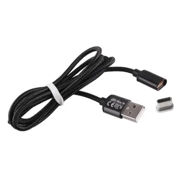 VOLTE-TEL TYPE C USB ΦΟΡΤΙΣΗΣ-DATA MAGNETIC BRAIDED VCD08 2.4A 1m BLACK