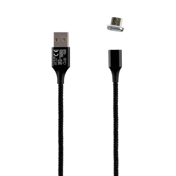 NSP MICRO USB ΦΟΡΤΙΣΗΣ-DATA MAGNETIC BRAIDED NSC01 3.5A QC 2.0 1m BLACK