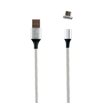 NSP MICRO USB ΦΟΡΤΙΣΗΣ-DATA MAGNETIC BRAIDED NSC01 3.5A QC 2.0 1m SILVER