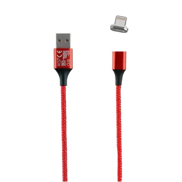 NSP LIGHTNING USB-A ΦΟΡΤΙΣΗΣ-DATA MAGNETIC BRAIDED NSC01 3.5A QC 2.0 1m RED