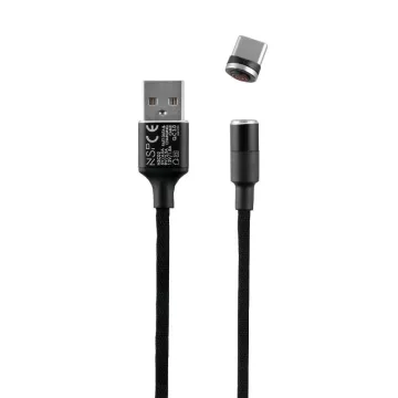 NSP USB-C ΦΟΡΤΙΣΗΣ-DATA MAGNETIC BRAIDED NSC02 4.0A QC 3.0 1.2m BLACK