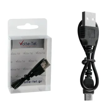 MICRO USB-A DEVICES - USB-A ΦΟΡΤΙΣΤΗΣ 1.5A 0.22m BLACK VOLTE-TEL