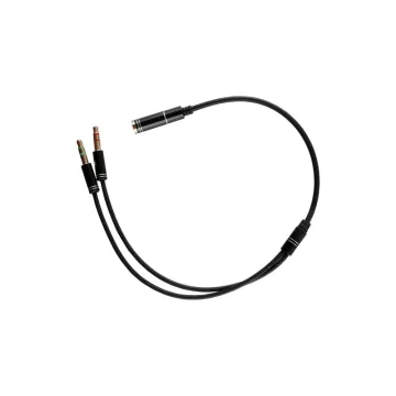 VOLTE-TEL ΜΕΤΑΤΡΟΠΕΑΣ HEADSET METALLIC FEMALE JACK 3.5mm TO 2 MALE JACK 3.5mm BLACK