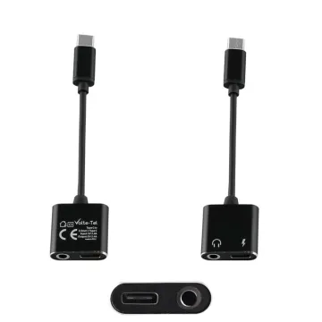 VOLTE-TEL ΜΕΤΑΤΡΟΠΕΑΣ 2 IN 1 ΦΟΡΤΙΣΗΣ ΚΑΙ AUDIO ADAPTER TYPE C TO 3.5MM JACK+TYPE C 2.4A BLACK