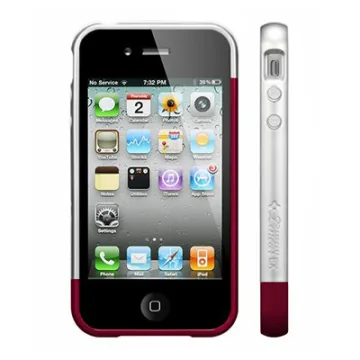 VOLTE-TEL ΘΗΚΗ IPHONE 4G/4S BUMPER 2 PCS + SCREEN PROTECTOR SILVER-RED