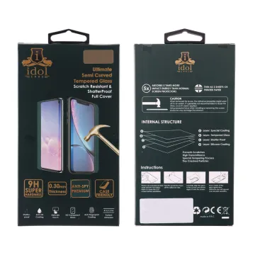 IDOL 1991 PRIVACY ANTISPY TEMPERED GLASS IPHONE 15 PRO MAX 6.7in 9H 0.25mm SEMI CURVED FULL GLUE BLACK