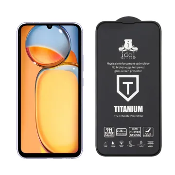 IDOL 1991 TITANIUM TEMPERED GLASS XIAOMI REDMI 13C 4G/5G 6.74in 9H 0.25mm SEMI CURVED FULL GLUE BLACK
