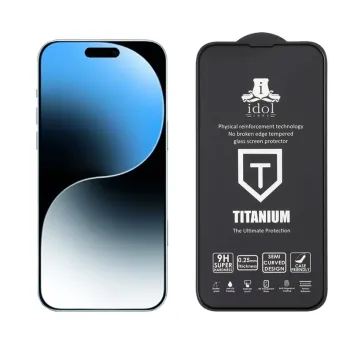 IDOL 1991 TITANIUM TEMPERED GLASS IPHONE 16 6.1in 9H 0.25mm SEMI CURVED FULL GLUE BLACK