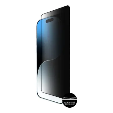 IDOL 1991 PRIVACY ANTISPY TEMPERED GLASS IPHONE 16 PRO 6.3in 9H 0.25mm SEMI CURVED FULL GLUE BLACK