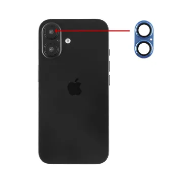VOLTE-TEL CAMERA GLASS COVER IPHONE 16 6.1in/IPHONE 16 PLUS 6.7in 9H 0.30MM 3D AR ALUMINIUM-ELECTROPLATING FRAME BLUE