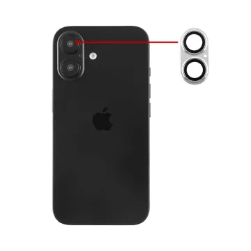 VOLTE-TEL CAMERA GLASS COVER IPHONE 16 6.1in/IPHONE 16 PLUS 6.7in 9H 0.30MM 3D AR ALUMINIUM-ELECTROPLATING FRAME SILVER