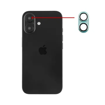 VOLTE-TEL CAMERA GLASS COVER IPHONE 16 6.1in/IPHONE 16 PLUS 6.7in 9H 0.30MM 3D AR ALUMINIUM-ELECTROPLATING FRAME GREEN