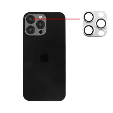 VOLTE-TEL CAMERA GLASS COVER IPHONE 16 PRO 6.3in/IPHONE 16 PRO MAX 6.9in 9H 0.30MM 3D AR ALUMINIUM-ELECTROPLATING FRAME SILVER