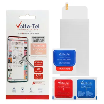 VOLTE-TEL TEMPERED GLASS HUAWEI Y6 2018/Y6 PRIME 2018/HONOR 7A 5.7in 9H 0.30mm 2.5D FULL GLUE