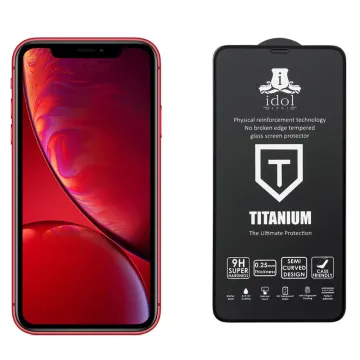 IDOL 1991 TITANIUM TEMPERED GLASS IPHONE 11/XR 6.1in 9H 0.25mm SEMI CURVED FULL GLUE BLACK
