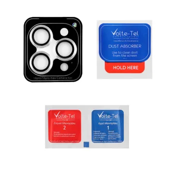 VOLTE-TEL CAMERA GLASS COVER IPHONE 16 PRO / 16 PRO MAX 9H 0.30MM EASY APPLICATION SILVER