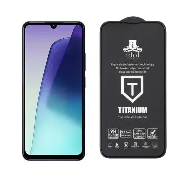 IDOL 1991 TITANIUM TEMPERED GLASS XIAOMI REDMI 14C/ REDMI A4/ POCO C75/ POCO M7 6.88in 9H 0.25mm SEMI CURVED FULL GLUE BLACK