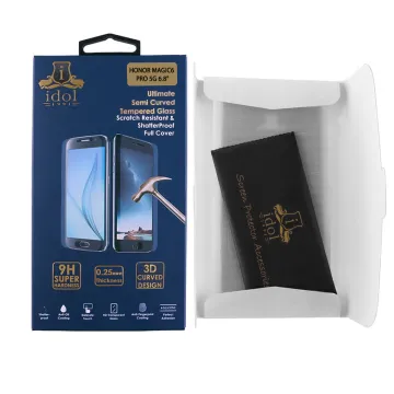 IDOL 1991 GLAMOUR TEMPERED GLASS HONOR MAGIC6 PRO 5G 6.8in 9H 0.30mm FULL COVER 3D EDGE GLUE FINGER UNLOCK BLACK