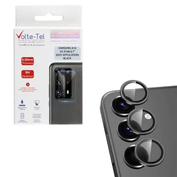 VOLTE-TEL CAMERA GLASS COVER SAMSUNG A16 4G A165/A16 5G Α166 6.7in 9H 0.30MM EASY APPLICATION BLACK