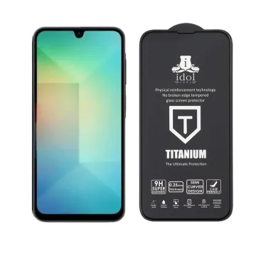 IDOL 1991 TITANIUM TEMPERED GLASS SAMSUNG A26 A266 6.7in 9H 0.25mm SEMI CURVED FULL GLUE BLACK