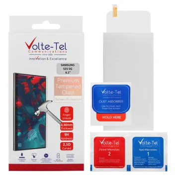 VOLTE-TEL TEMPERED GLASS SAMSUNG S25 5G 6.2in 9H 0.30mm 2.5D FULL GLUE FINGER UNLOCK