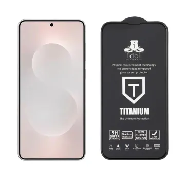 IDOL 1991 TITANIUM TEMPERED GLASS SAMSUNG S25 EDGE 5G 6.66in 9H 0.20mm SEMI CURVED FULL GLUE ULTRA THIN BLACK