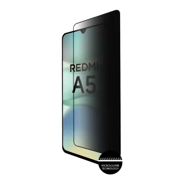 IDOL 1991 PRIVACY ANTISPY TEMPERED GLASS XIAOMI REDMI A5 4G 6.88in 9H 0.25mm SEMI CURVED FULL GLUE BLACK