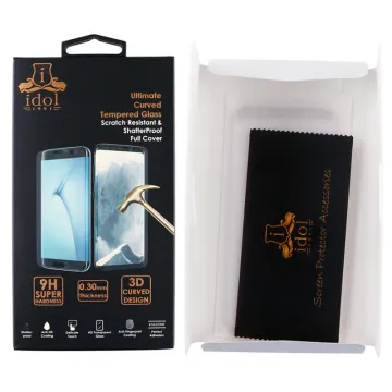 IDOL 1991 GLAMOUR TEMPERED GLASS SAMSUNG S8+ G955 6.2in 9H 0.30mm FULL COVER 3D FULL GLUE BLACK + SQUEEZY CARD
