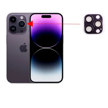 VOLTE-TEL CAMERA GLASS COVER IPHONE 14 PRO 6.1in/14 PRO MAX 6.7in 9H 0.30MM 3D ALUMINIUM-ELECTROPLATING FRAME PURPLE