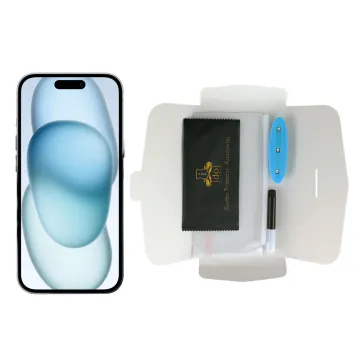 IDOL 1991 UV TEMPERED GLASS IPHONE 15 PRO / IPHONE 15 6.1in 9H 0.20mm 10D SEMI WITH GLUE-TOOL FULL COVER TRANSPARENT