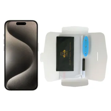 IDOL 1991 UV TEMPERED GLASS IPHONE 15 PRO MAX / 15 PLUS 6.7in 9H 0.20mm 10D SEMI WITH GLUE-TOOL FULL COVER TRANSPARENT