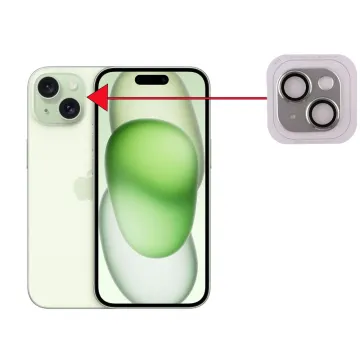 VOLTE-TEL CAMERA GLASS COVER IPHONE 15 6.1in/IPHONE 15 PLUS 6.7in 9H 0.30MM 3D AR ALUMINIUM-ELECTROPLATING FRAME GREEN