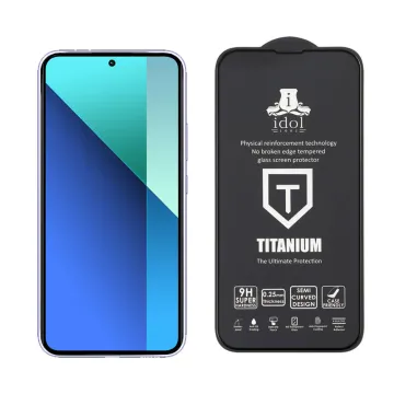 IDOL 1991 TITANIUM TEMPERED GLASS XIAOMI REDMI NOTE 13 PRO 4G 6.67in 9H 0.25mm SEMI CURVED FULL GLUE BLACK